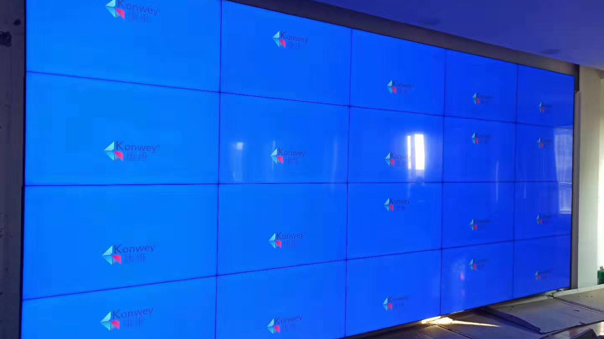 新疆伊犁霍城國稅局55寸4×5雙邊3.5mm拼接屏項目