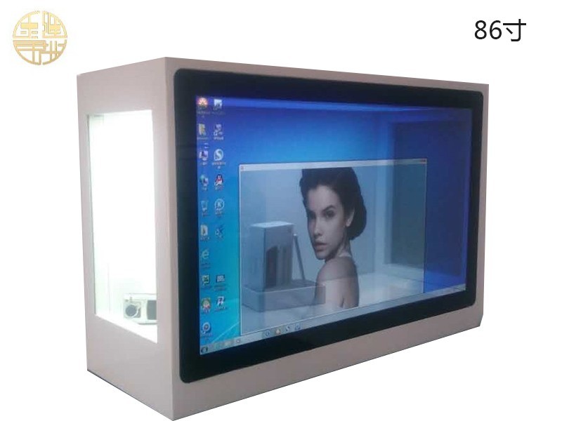 86寸簡(jiǎn)易透明液晶屏展示柜